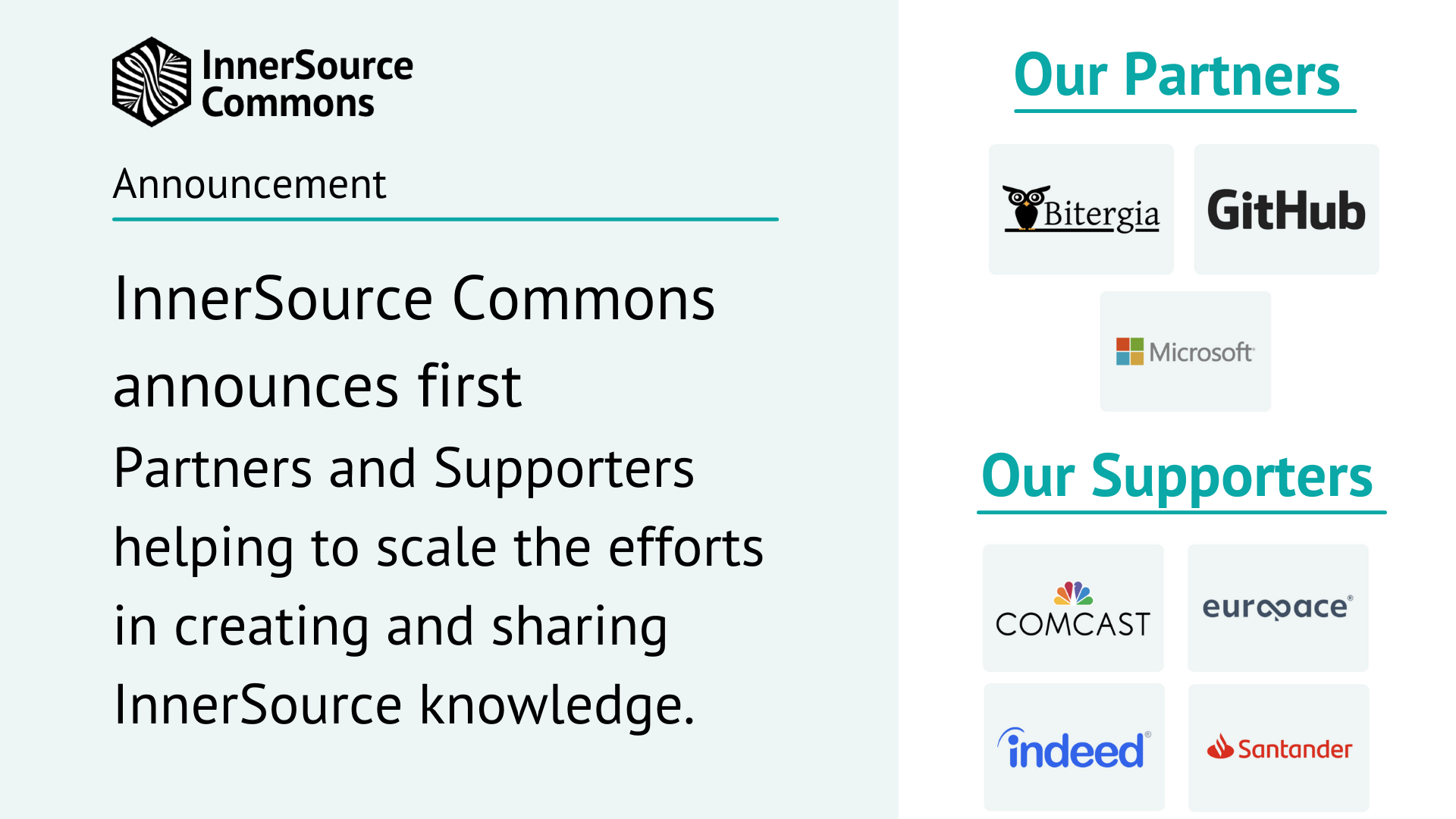 InnerSource Commons announces first Partners and Supporters helping to scale the efforts in creating and sharing InnerSource knowledge