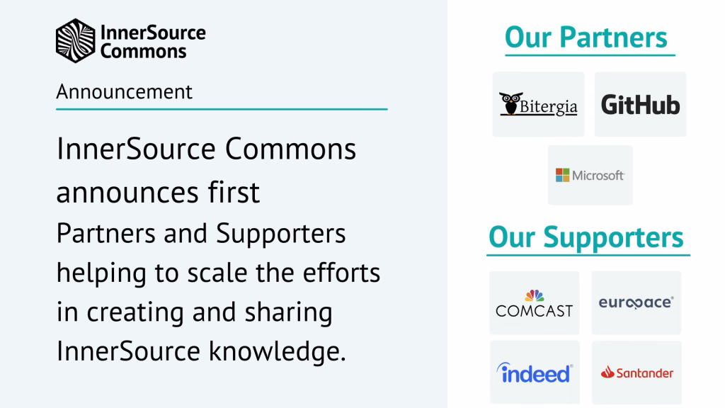 InnerSource Commons announces first Partners and Supporters helping to scale the efforts in creating and sharing InnerSource knowledge